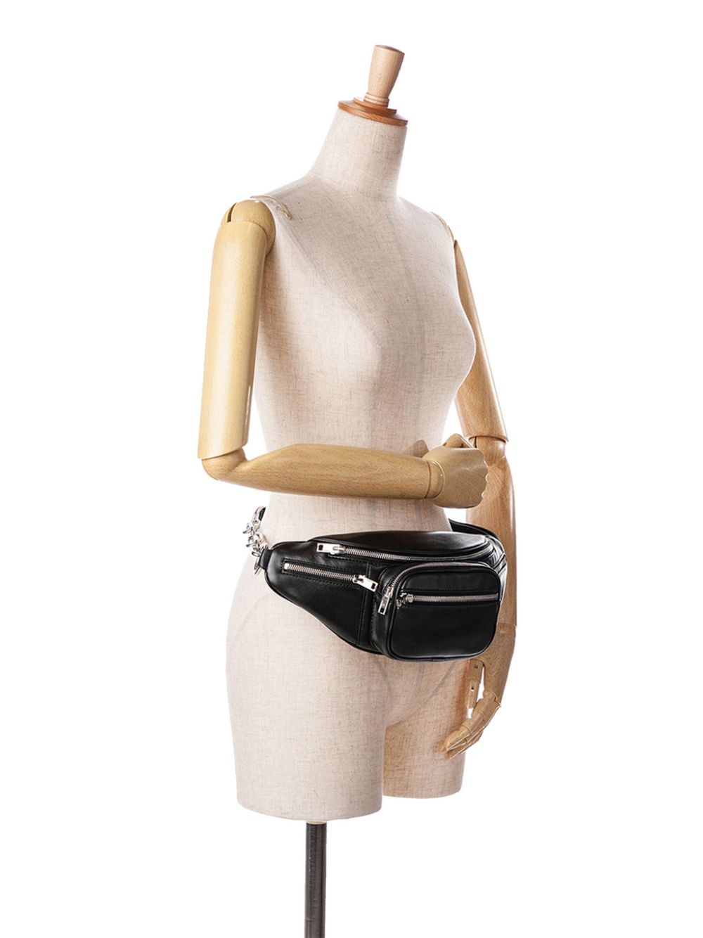 Pre-Owned Alexander Wang 2020-2024 Nappa Leather Attica Soft Fanny Pack belt bag - Zwart