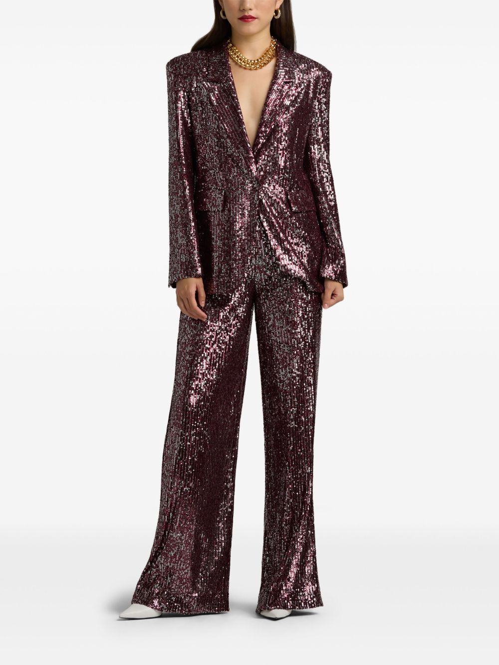 St. John sequin-embellished trousers - Roze