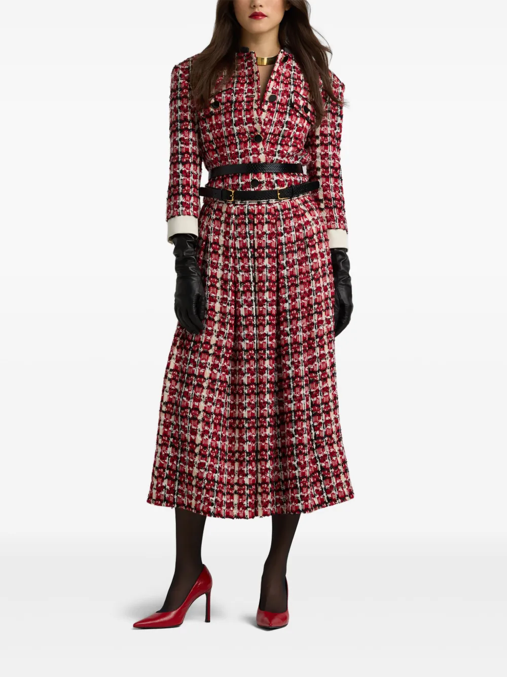 St. John Tweed midi-rok - Rood