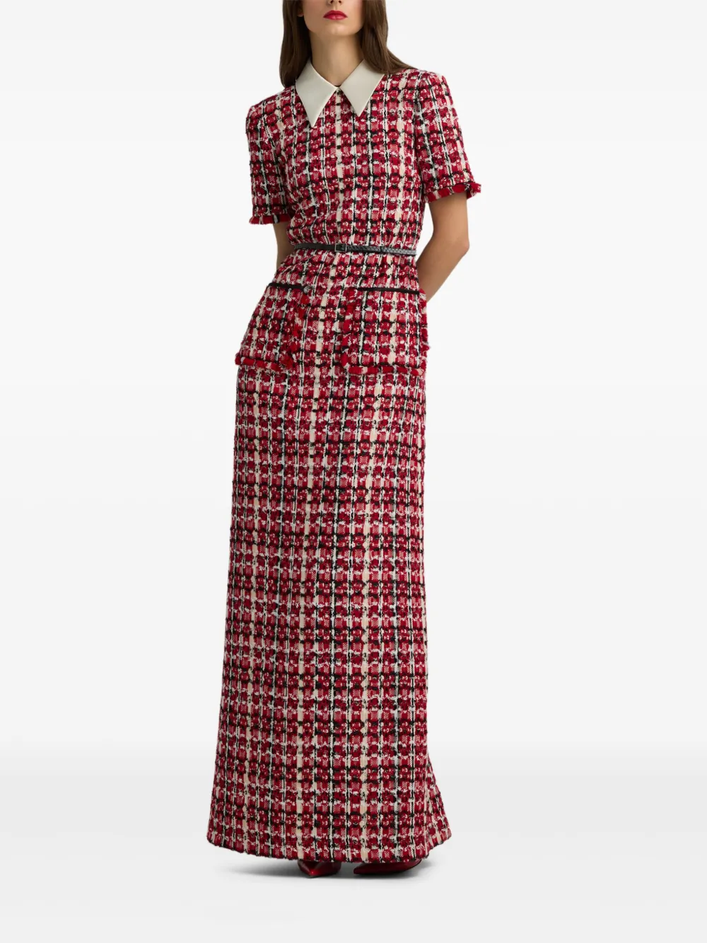 St. John Tweed maxi-dress - Rood