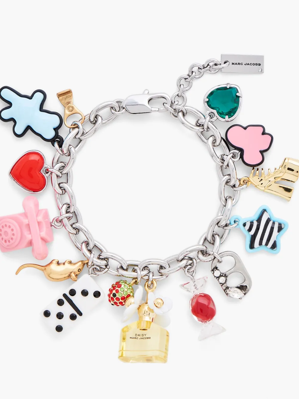 Marc Jacobs Sticker Statement Bracelet In Silver