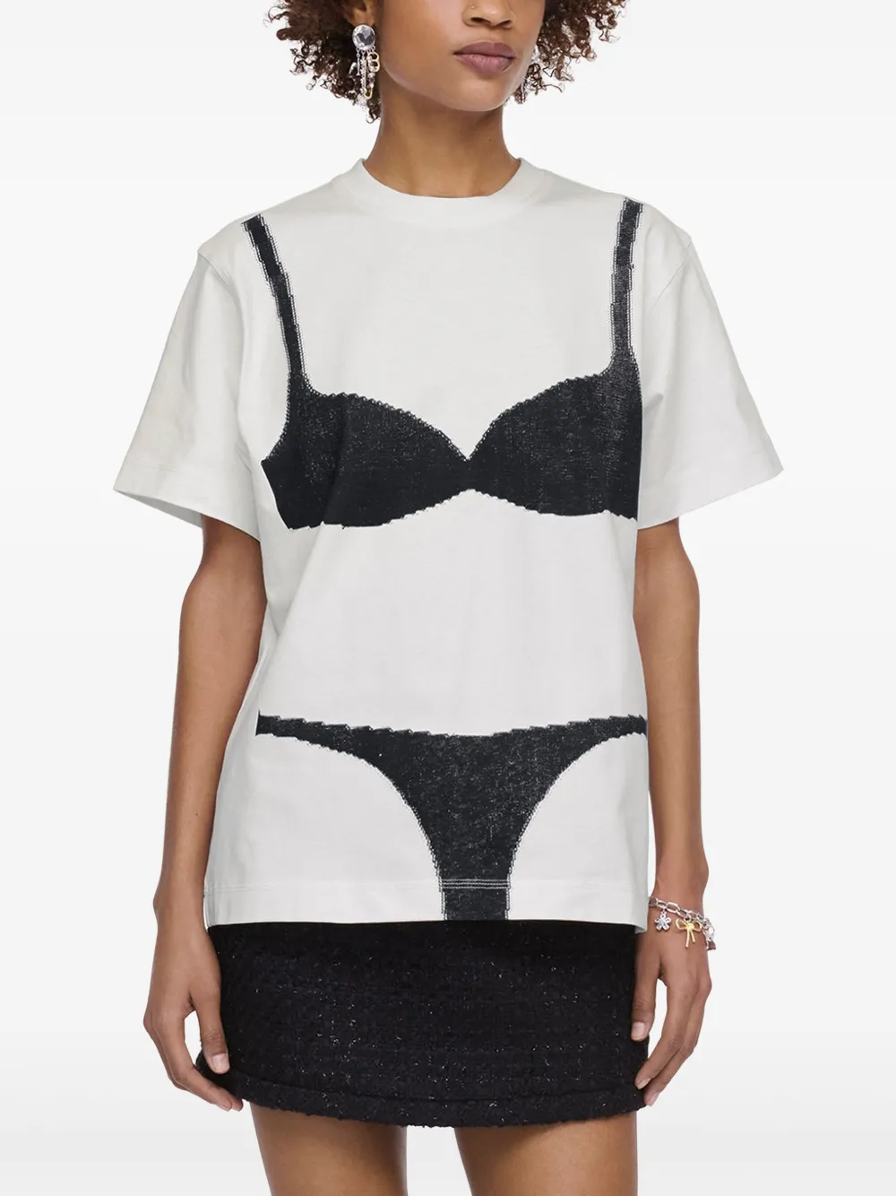 Shop Marc Jacobs Bra-jacquard T-shirt In White