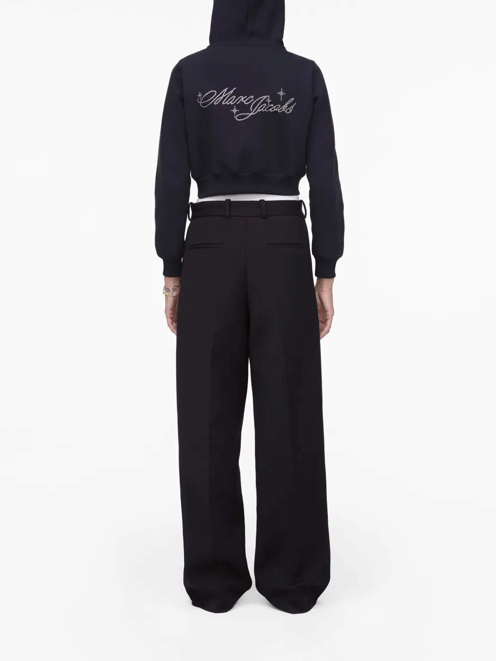 Marc Jacobs Women's Cotton Cropped Hoodie In Black