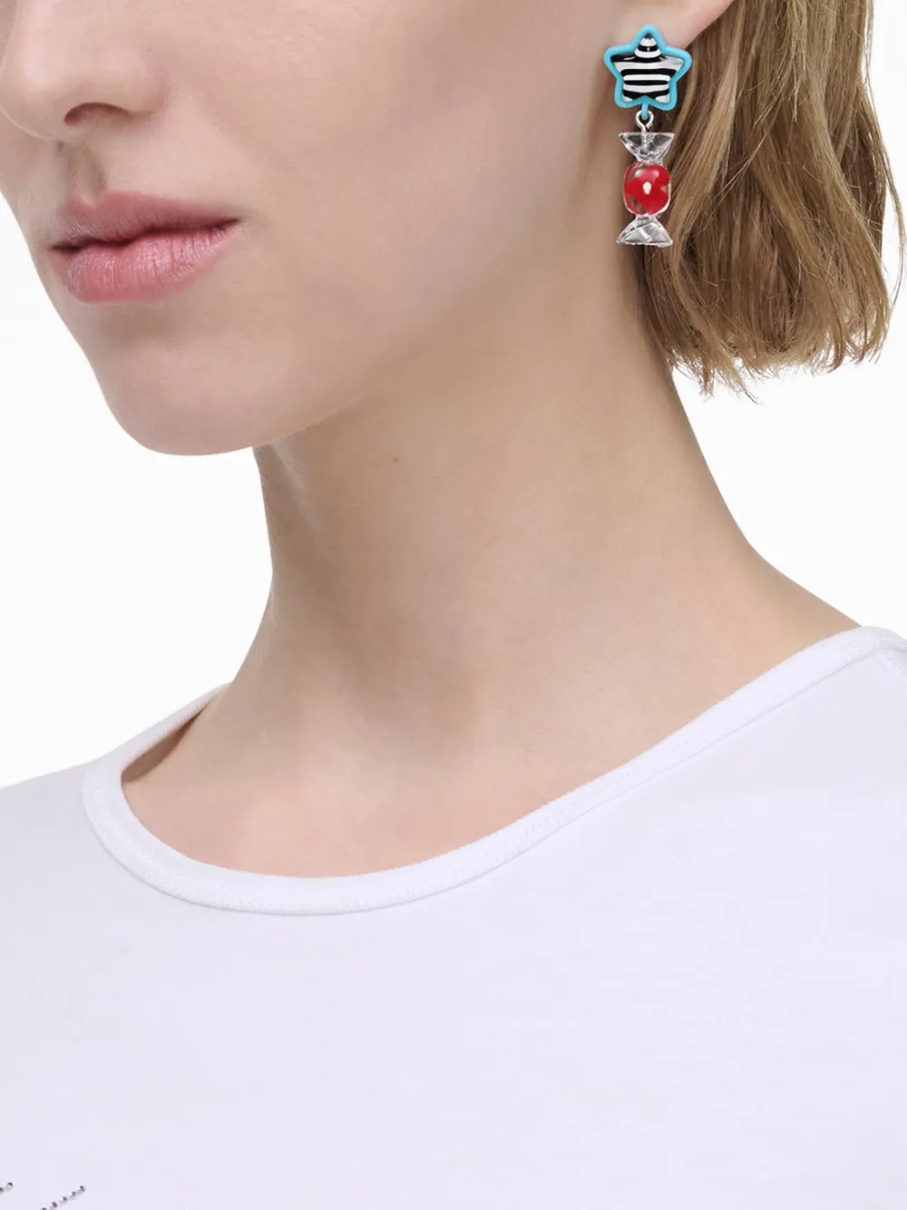 Marc Jacobs Sticker Charm Earrings In Silver