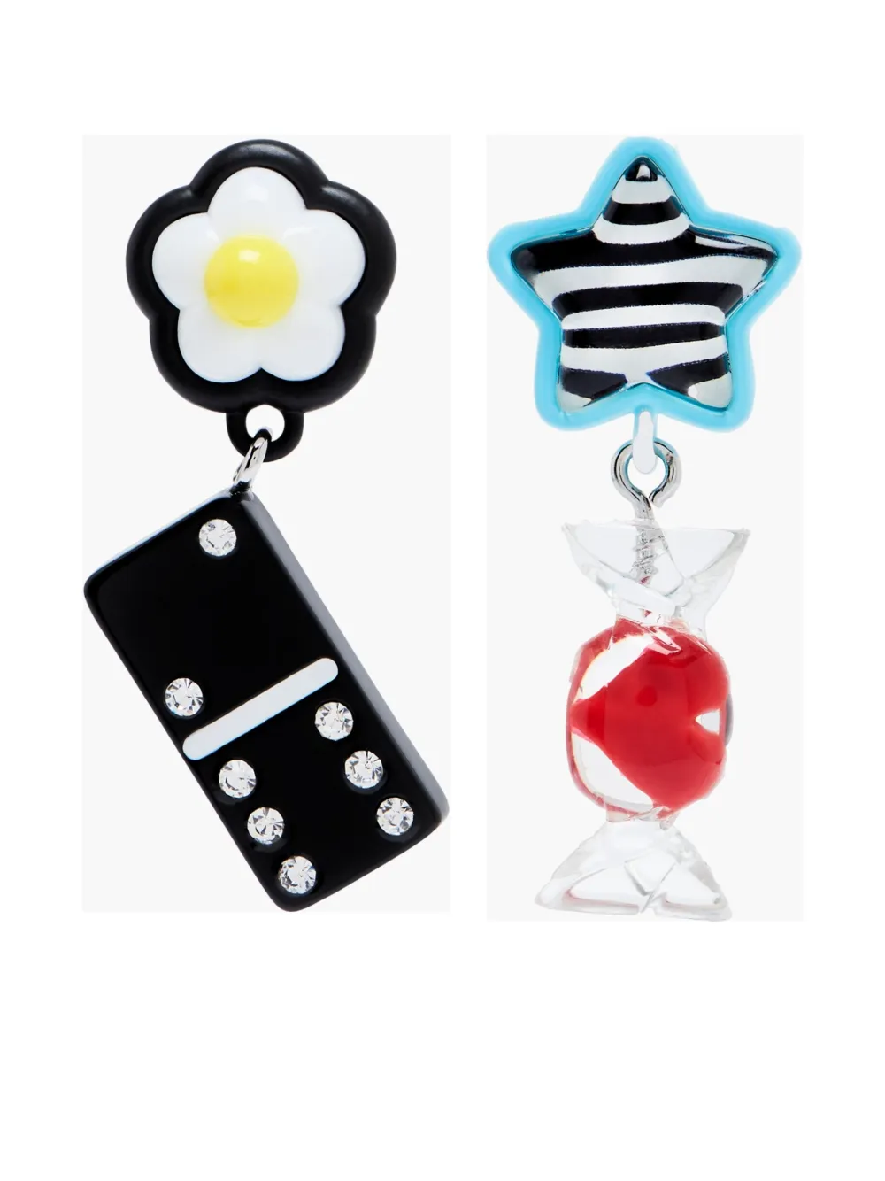 Marc Jacobs Sticker Charm Earrings In Silver