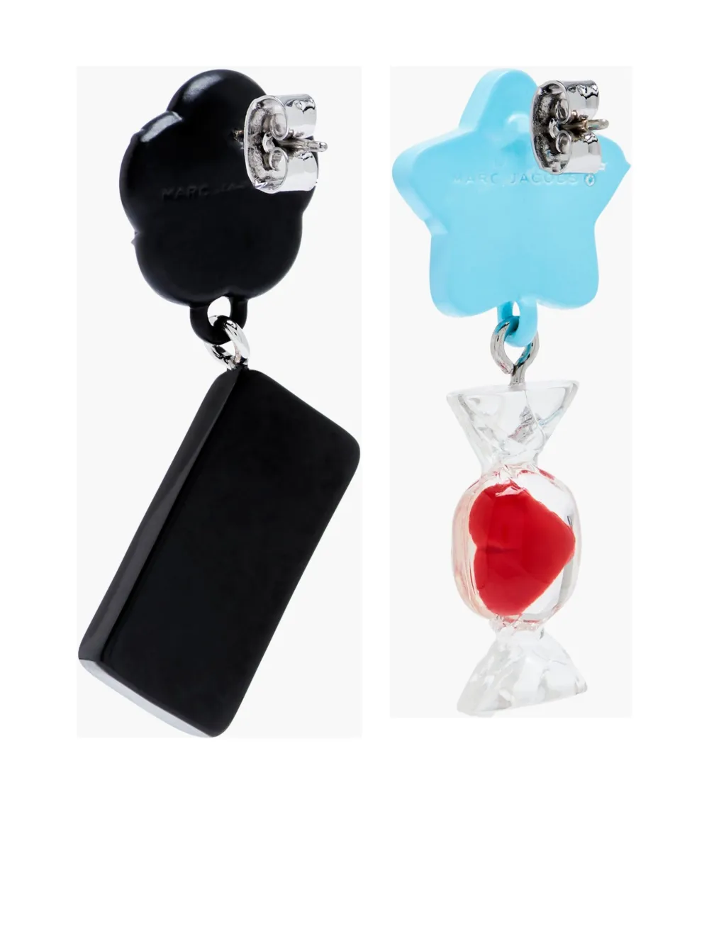 Marc Jacobs Sticker Charm Earrings In Silver
