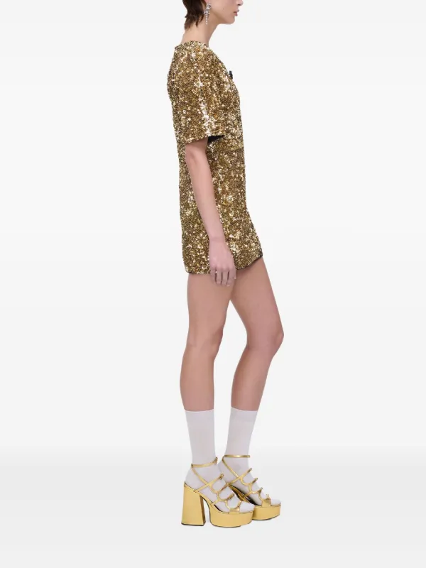 Vestito Corto Abito Glitter Oro Guess PAILLETTEN-MINI Vestito Elegante  Mehrfarbig/goldenfarbe