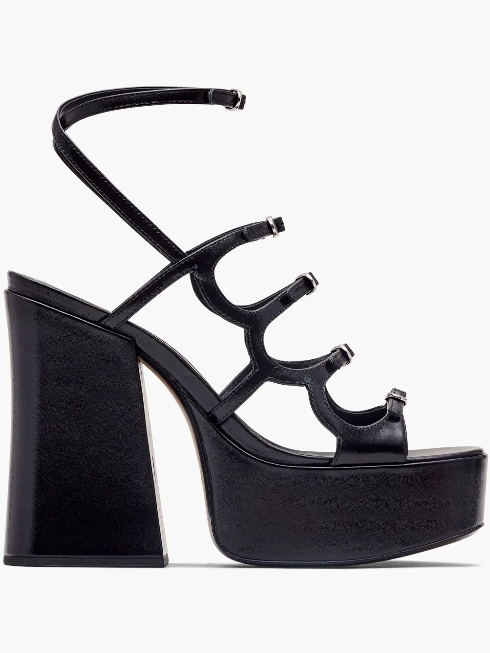 Marc Jacobs Kiki 125 Leather Platform Sandals In Black