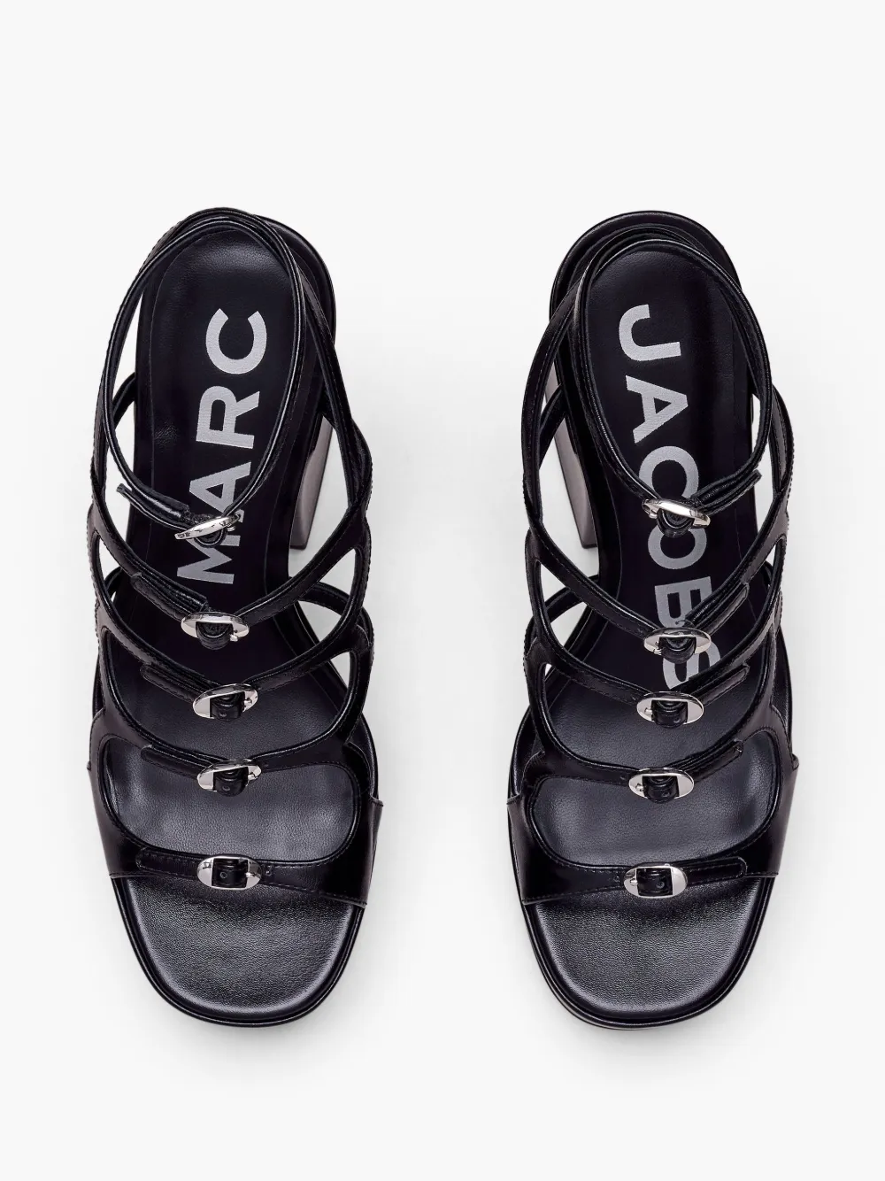Marc Jacobs Kiki 125 Leather Platform Sandals In Black