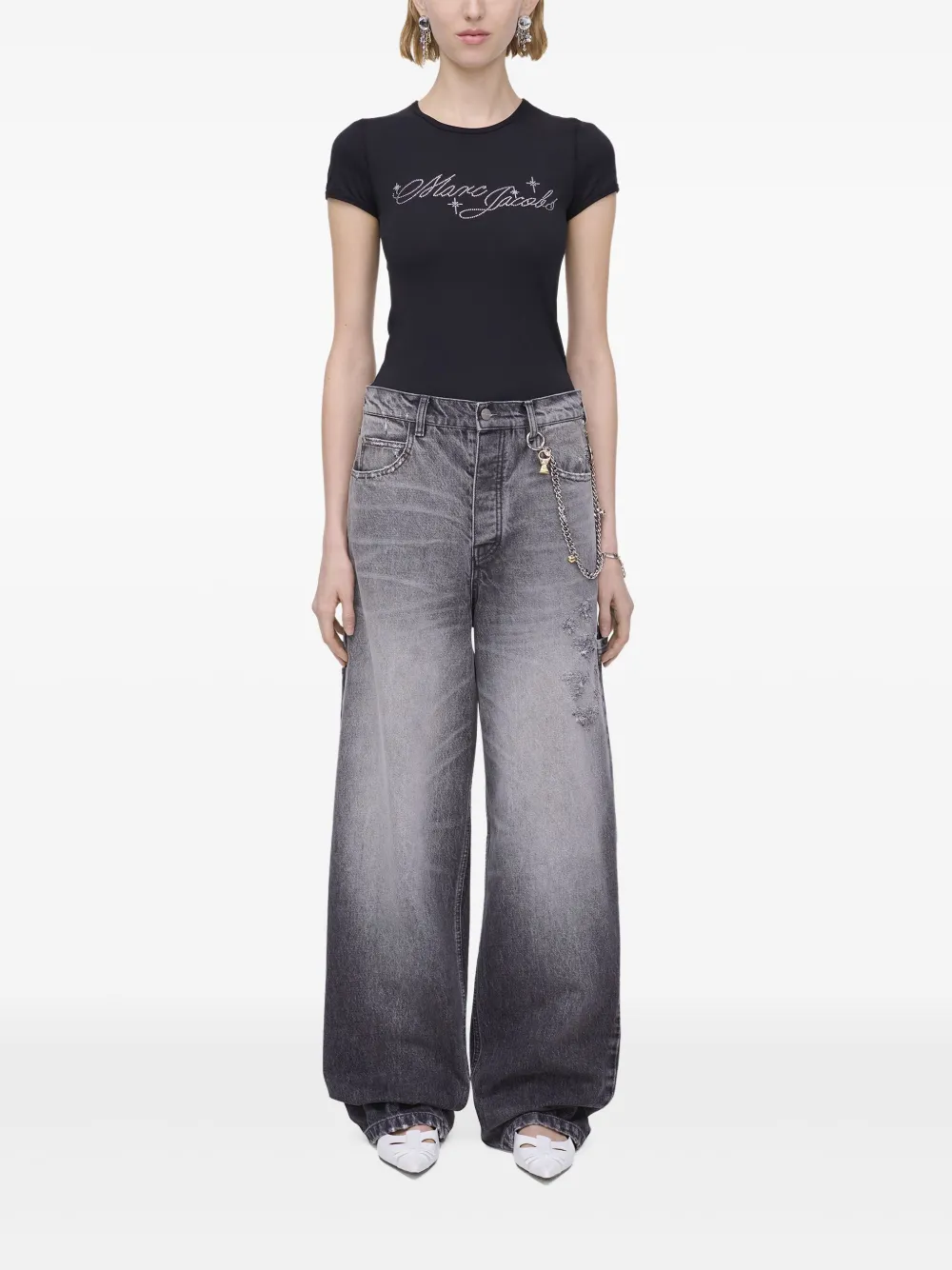 Marc Jacobs Gray Charm Oversized Jeans In Grey