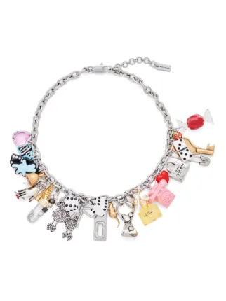 Marc Jacobs Sticker Charm Statement Necklace | Silver