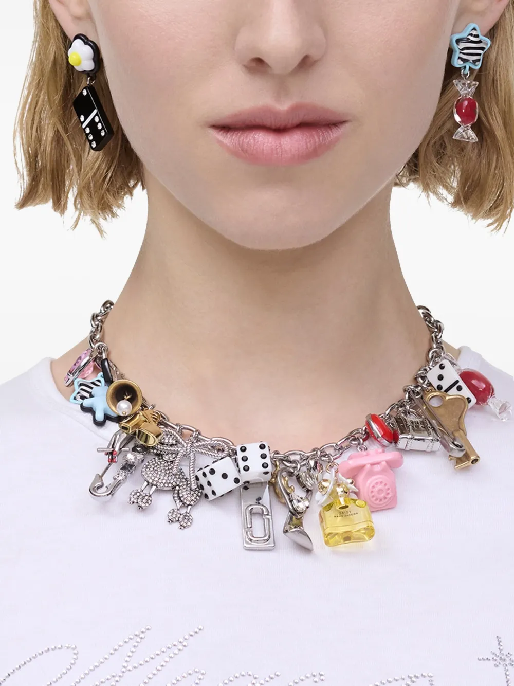 Marc Jacobs Sticker Charm Statement necklace - Zilver