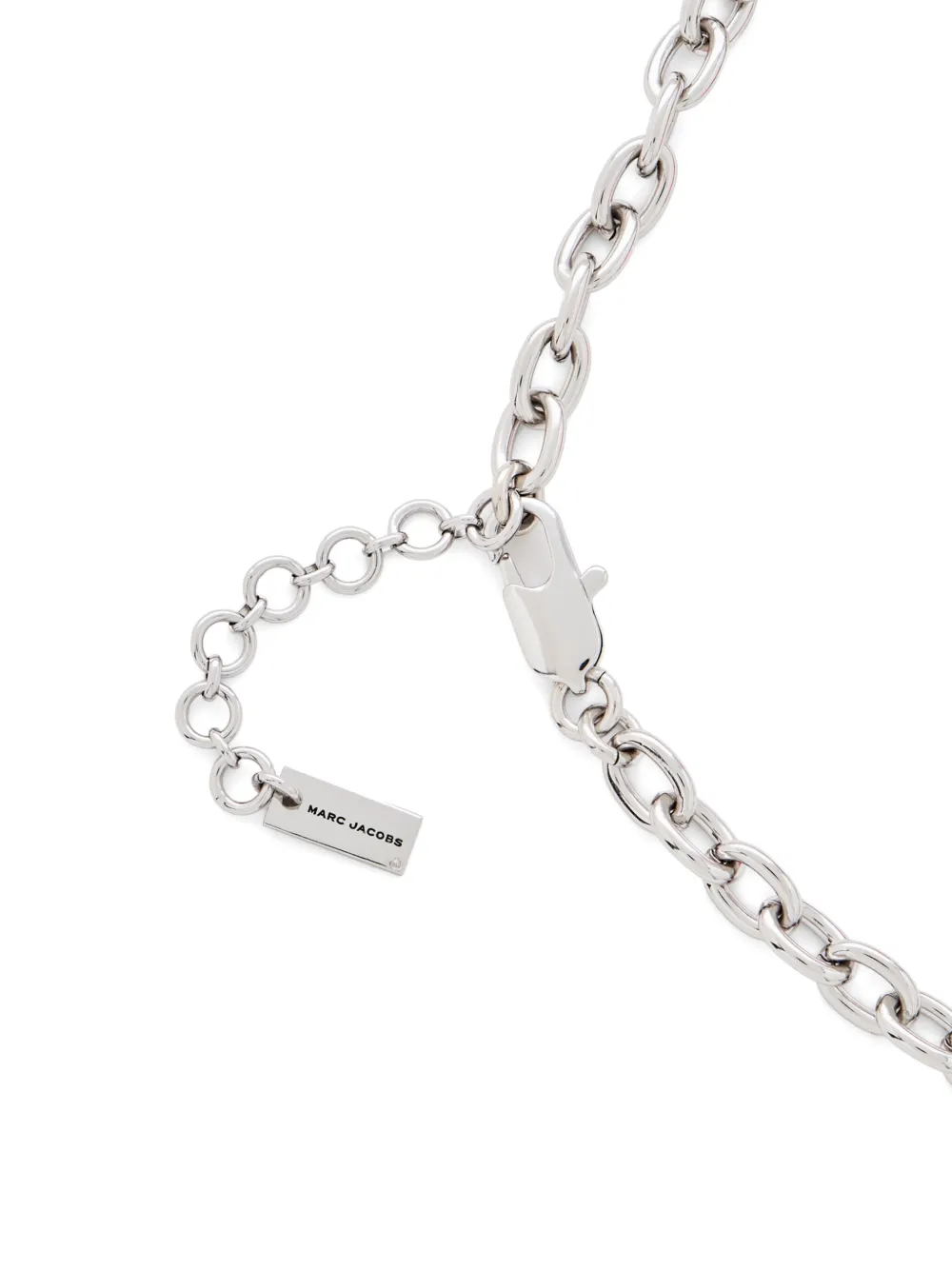 Marc Jacobs Sticker Charm Statement Necklace In Silver