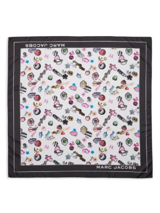 ★MARC JACOBS★ STICKER PRINT SCARF WHITE MULTI Marc Jacobs Sticker-print Scarf | White | FARFETCH
