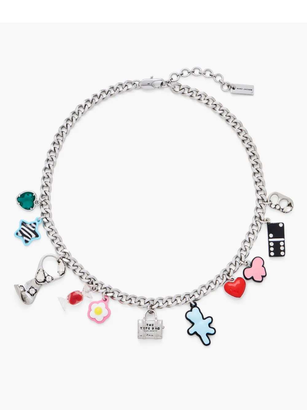 Marc Jacobs The Sticker Charm Necklace In Silver