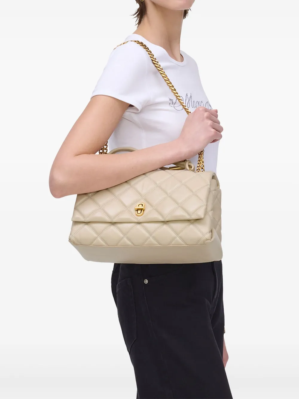 Marc Jacobs The Quilted Dual Convertible schoudertas - Beige