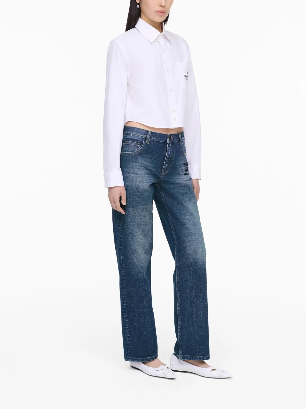 Marc Jacobs Belt Loops Five-pocket Style Faded Effect In Blue