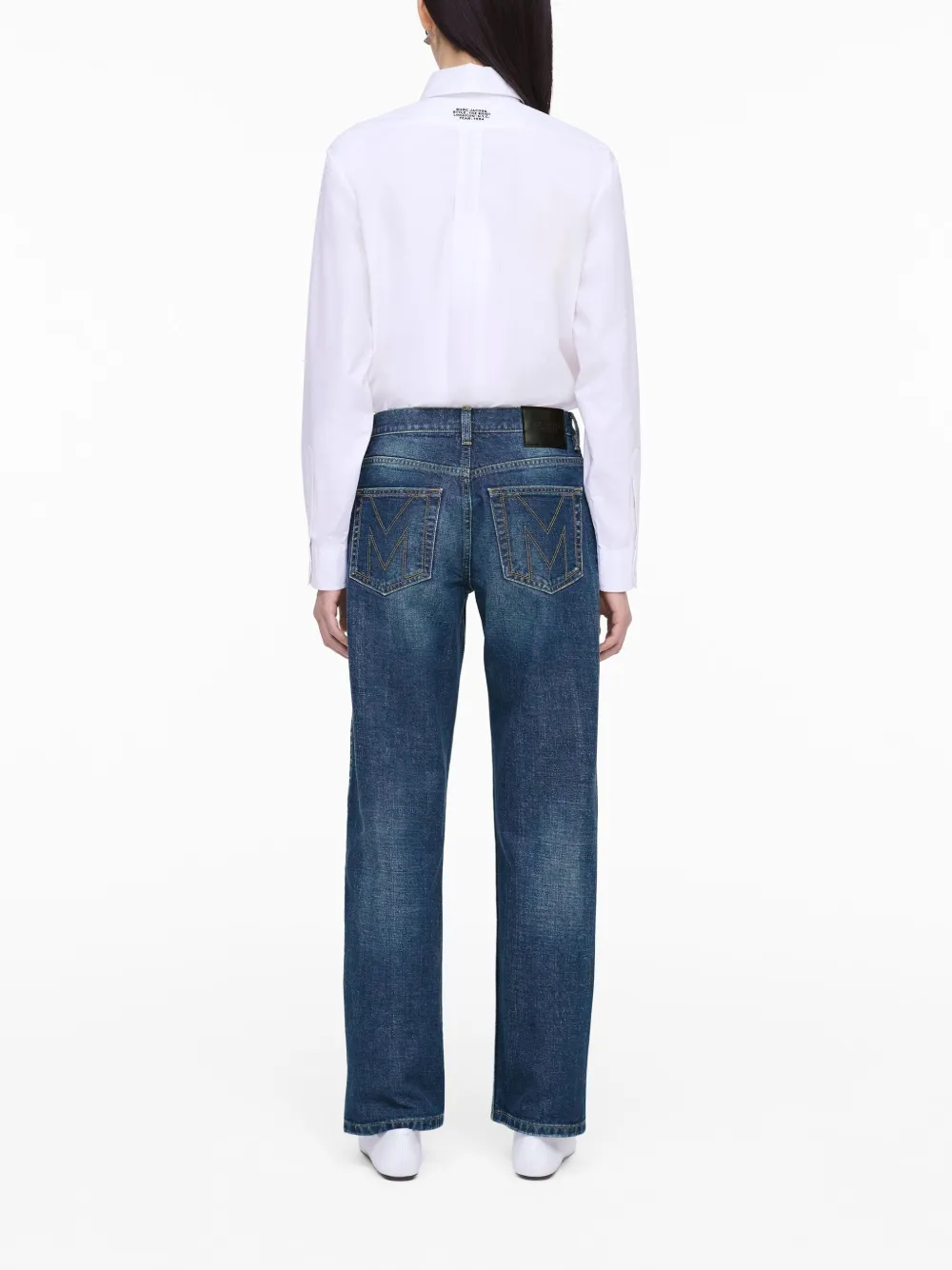 Marc Jacobs Belt Loops Five-pocket Style Faded Effect In Blue