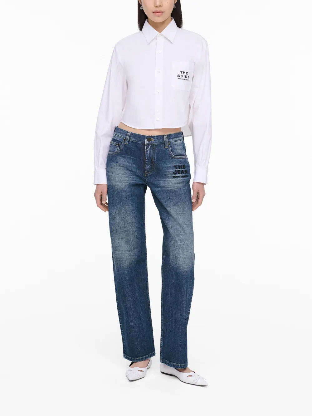 Marc Jacobs Belt Loops Five-pocket Style Faded Effect In Blue