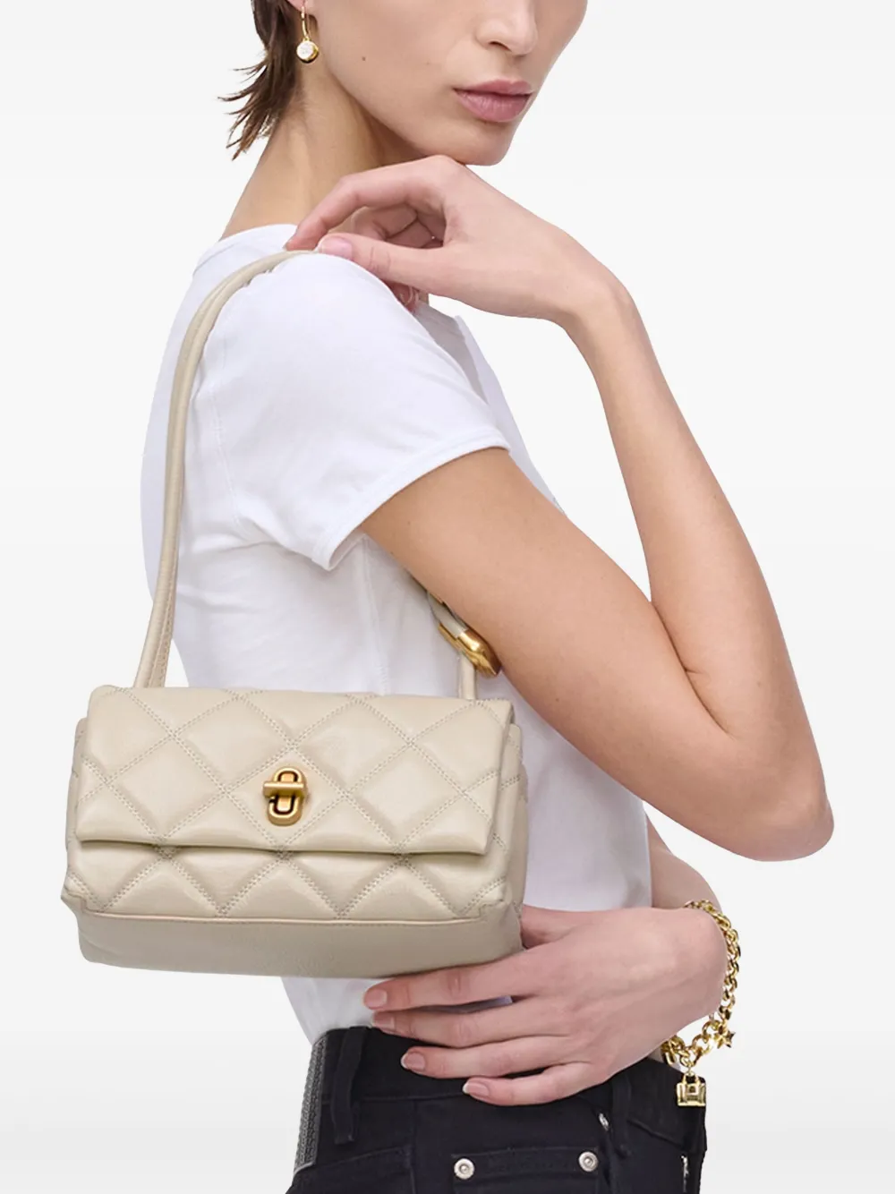 Marc Jacobs The Mini Quilted Dual schoudertas - Beige