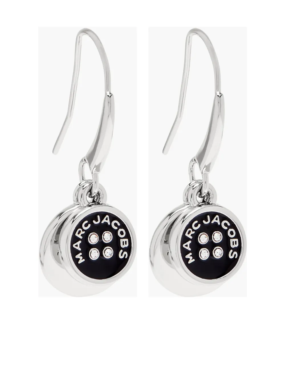 Marc Jacobs Button Drop Earrings In Silver
