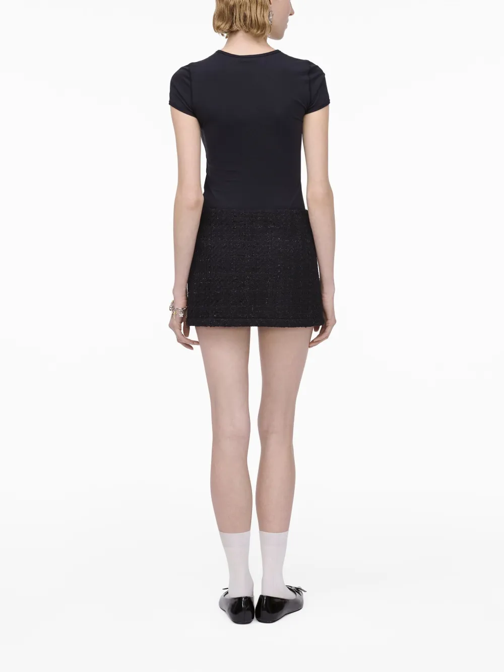 Marc Jacobs Tweed Mini Skirt In Black