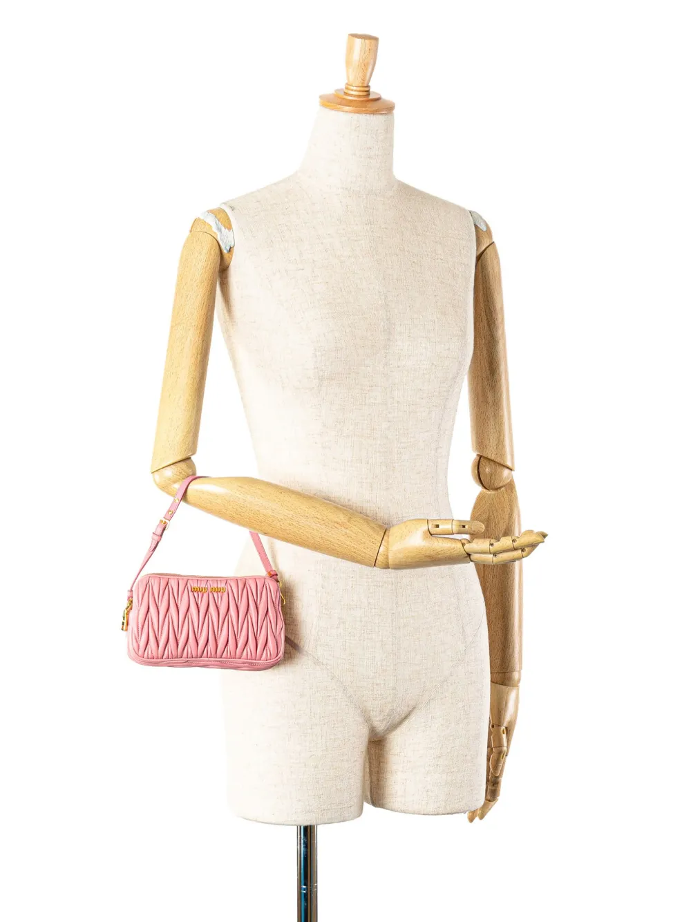 Miu Miu Pre-Owned 20th Century Nappa Matelasse Double Zip handbag - Roze