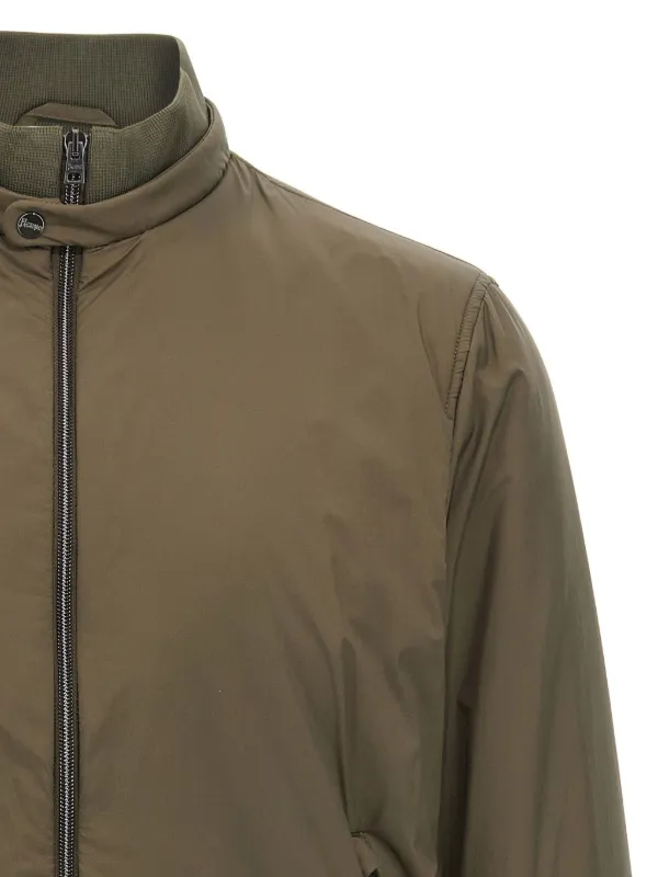 MA-1 Herno Ecoage Bomber Jacket ECOAGE BOMBER JACKET WITH BAND COLLAR in Green/Beige for Men