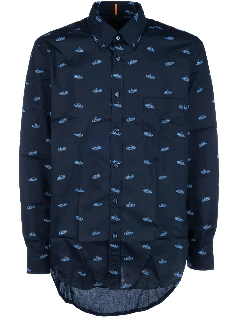 HUGO camisa con sombrero estampado | azul | Image 1