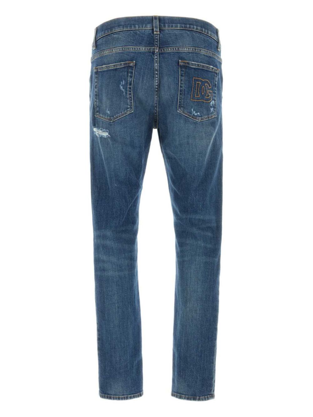 Dolce & Gabbana logo-embroidered jeans - Blauw