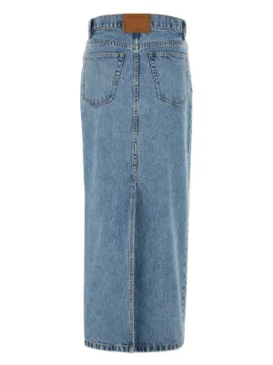 Alexander Wang◆デニム クリスタル ロゴ ミディスカート Alexander Wang】クリスタルロゴ デニム スカート