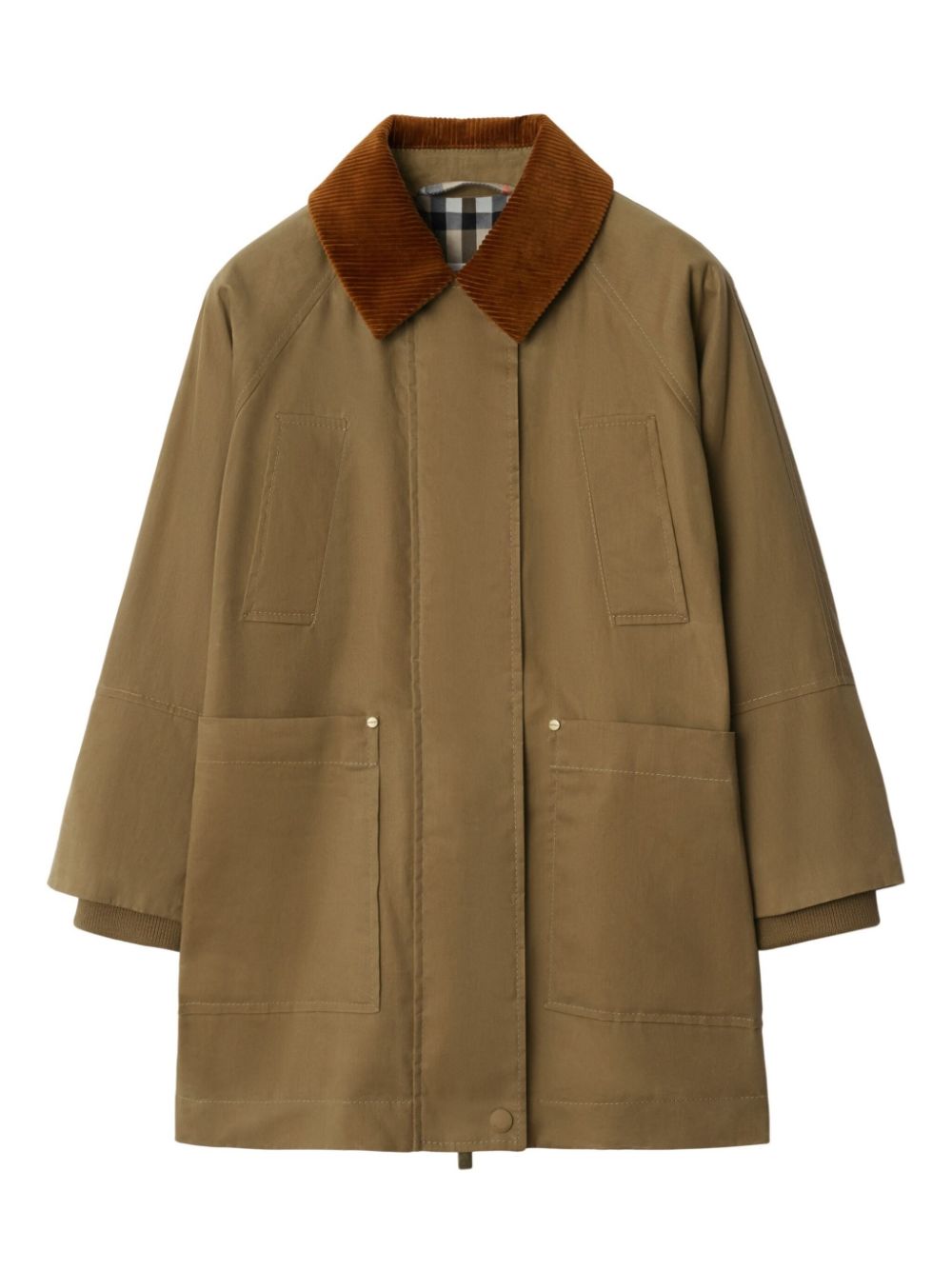 Burberry Kids Gewaxt katoenen jack Bruin