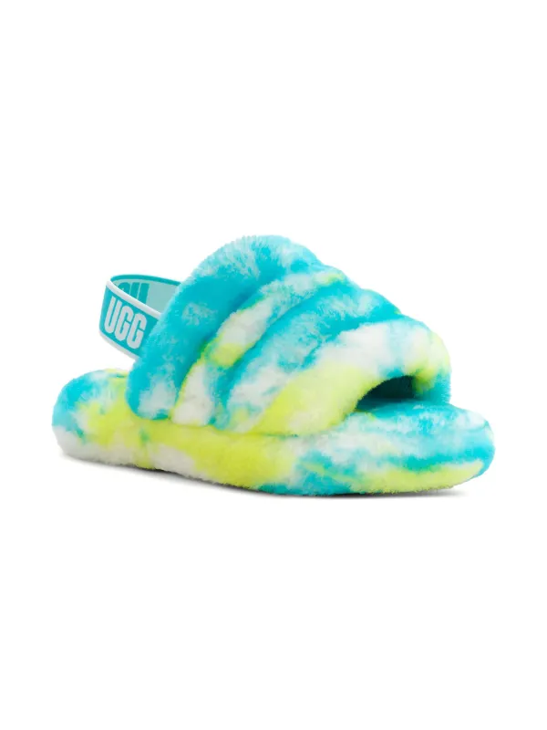 UGG Kids Fluff Yeah Slides Blue FARFETCH PH