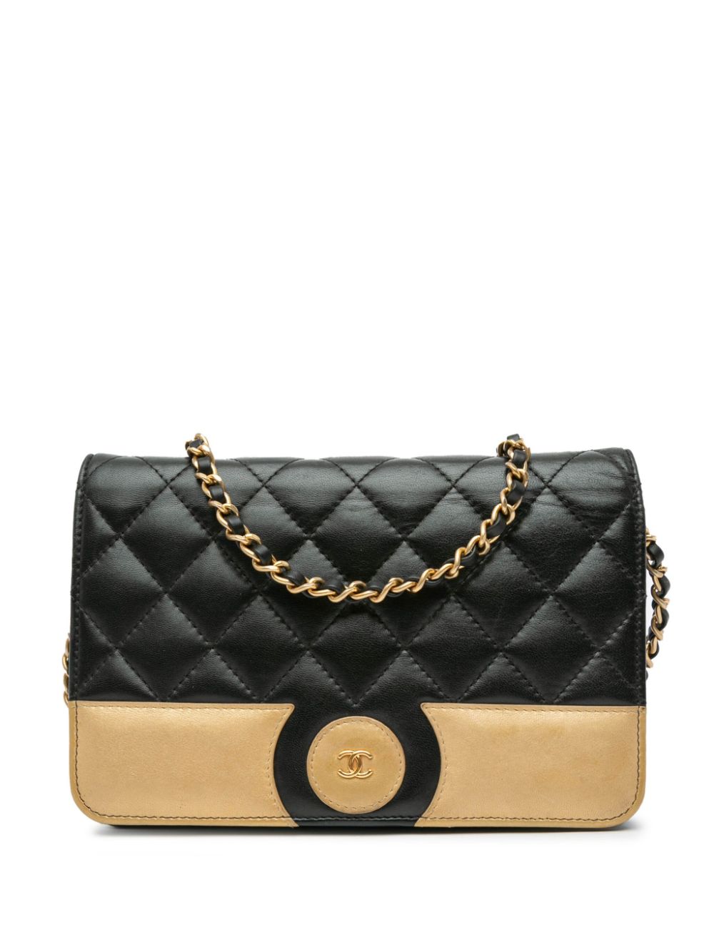 CHANEL Pre-Owned 2017-2018 CC Bicolor Quilted Lambskin Wallet On Chain crossbody bag - Black