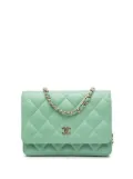 CHANEL Pre-Owned 2020 Mini CC Quilted Lambskin Wallet On Chain crossbody bag - Green