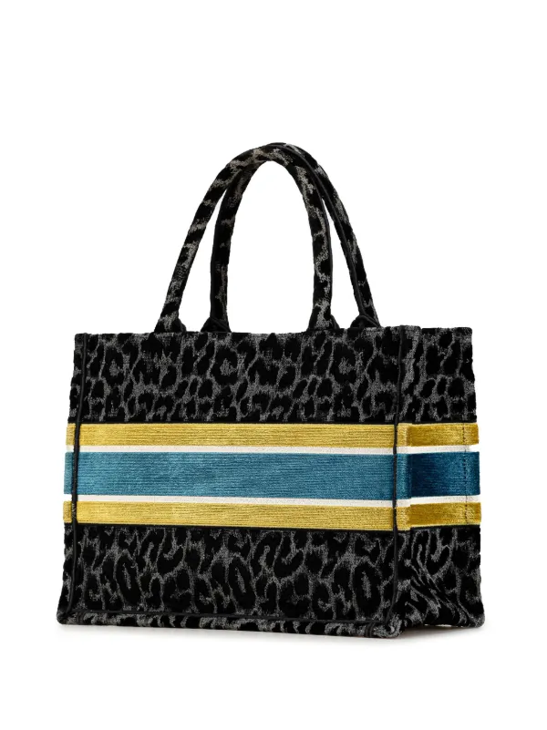 Christian Dior Pre-Owned 2021 Medium Embroidered Canvas Leopard