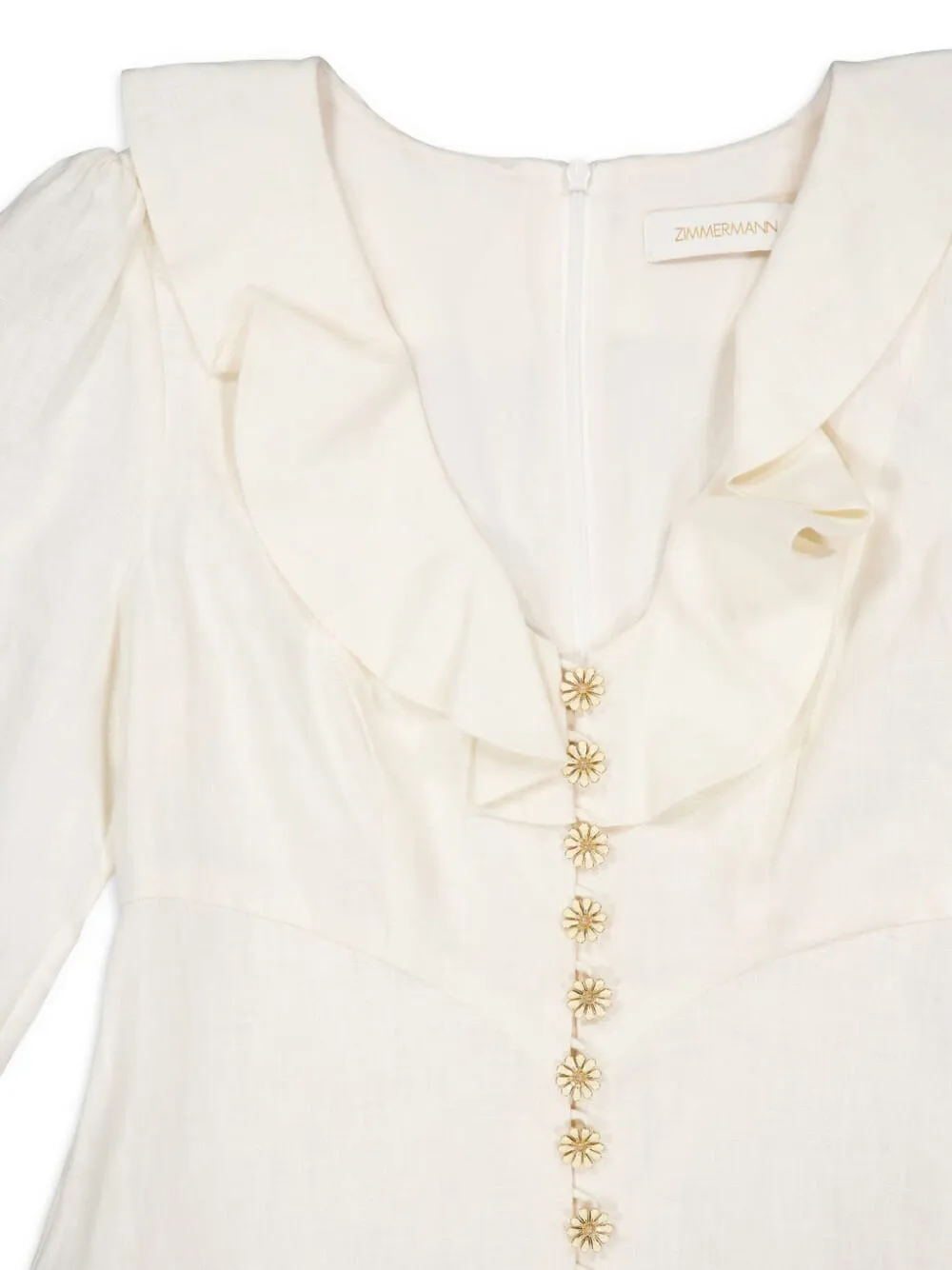 ZIMMERMANN Jurk met verfraaide knopen Wit