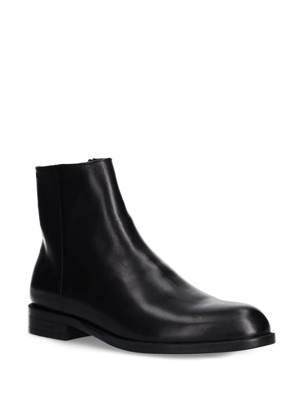 BOSS leather ankle boots - Zwart