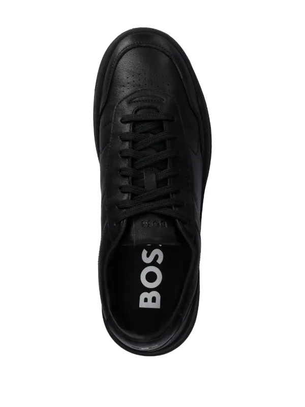 【関税込み】BOSS ブラック レザースニーカー BOSS レザースニーカー | ブラック | FARFETCH JP