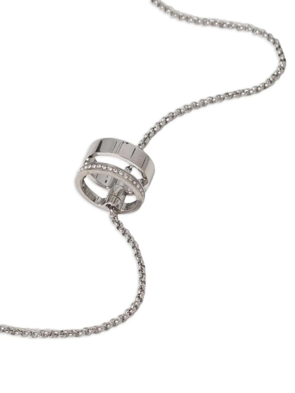 Hugo Boss Double-ring Chain Necklace In Green