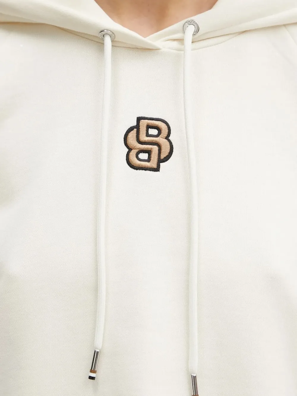 BOSS Hoodie met geborduurd logo Wit