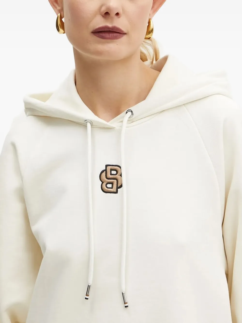 BOSS Hoodie met geborduurd logo Wit