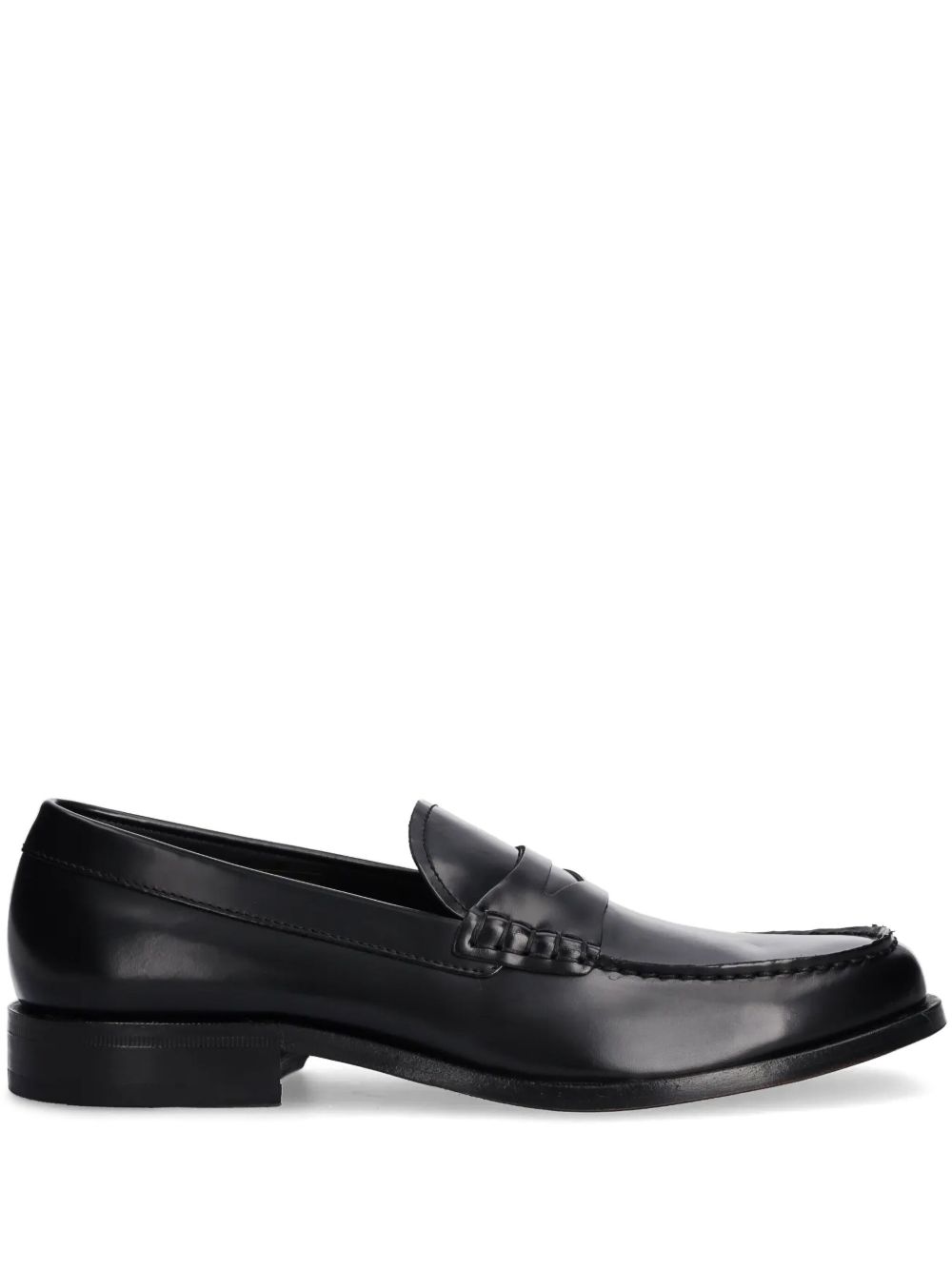 BOSS Leren loafers Zwart