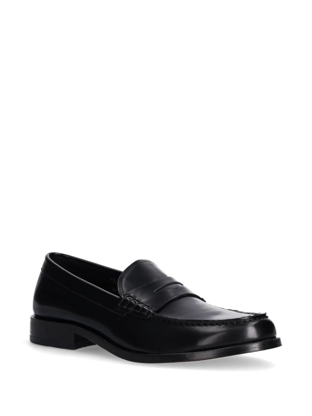 BOSS Leren loafers - Zwart