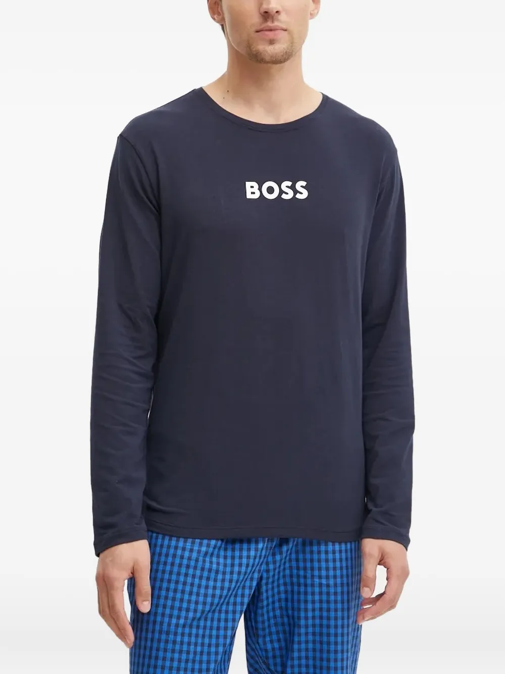 BOSS Pyjama met logoprint Blauw