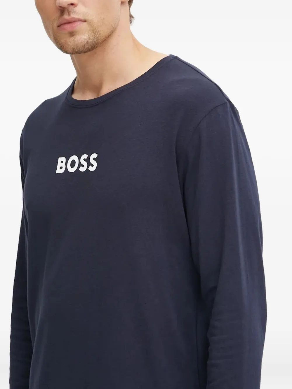 BOSS Pyjama met logoprint Blauw