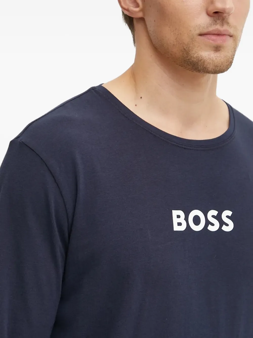 BOSS Pyjama met logoprint Blauw