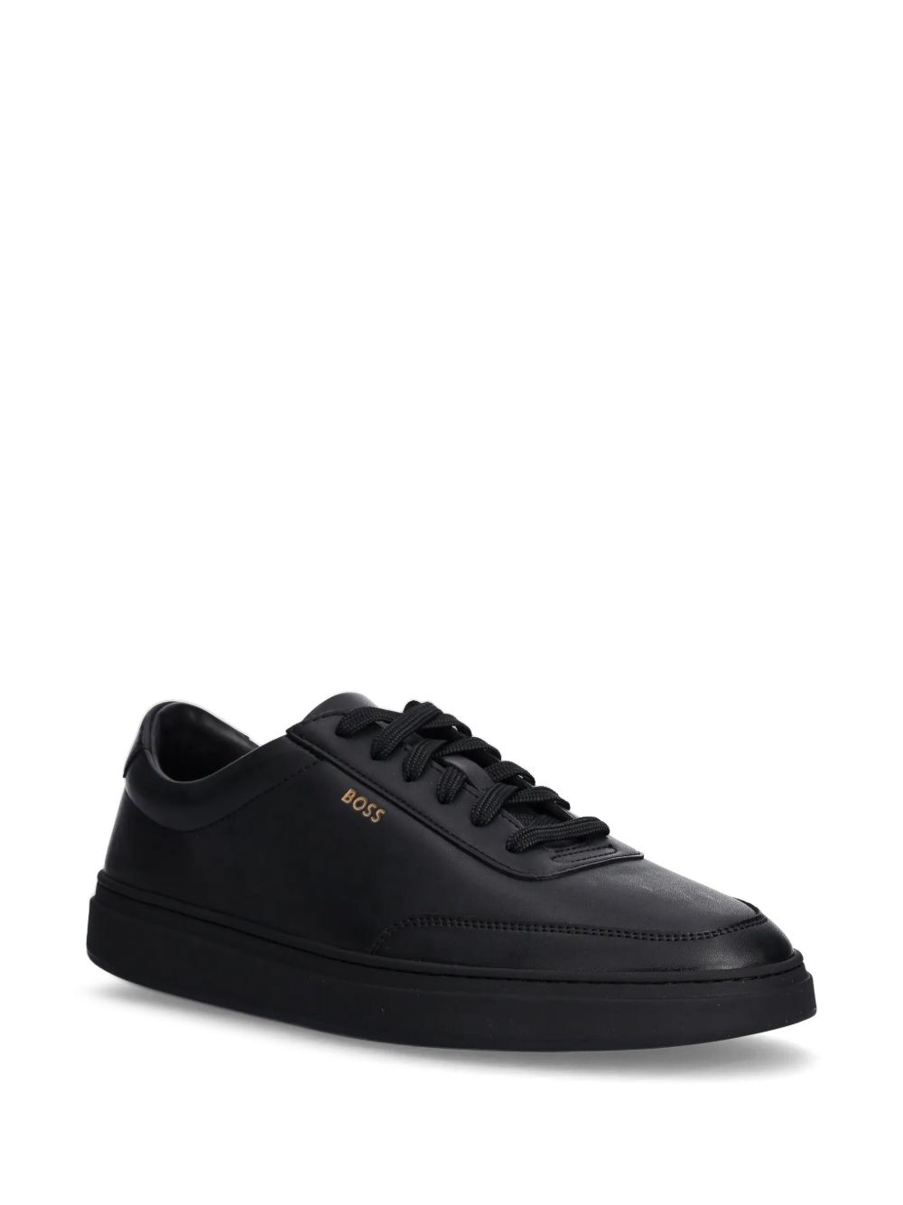 BOSS leather sneakers - Zwart