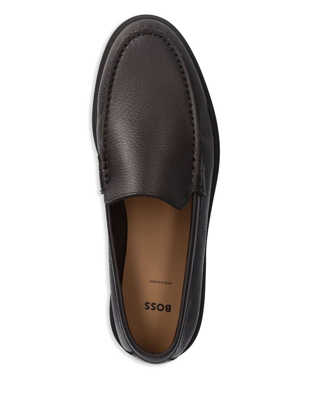 BOSS leather loafers Brown