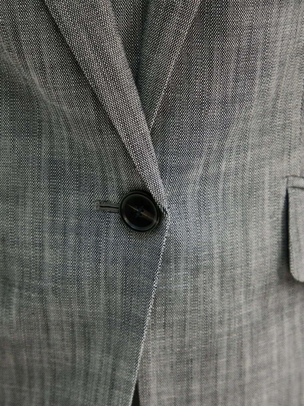 Hugo Boss Single-button Textured Top In Gray